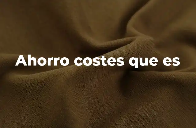 Ahorro Costes que es