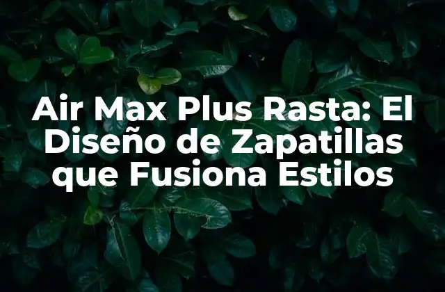 Air Max Plus Rasta: el Diseño de Zapatillas que Fusiona Estilos