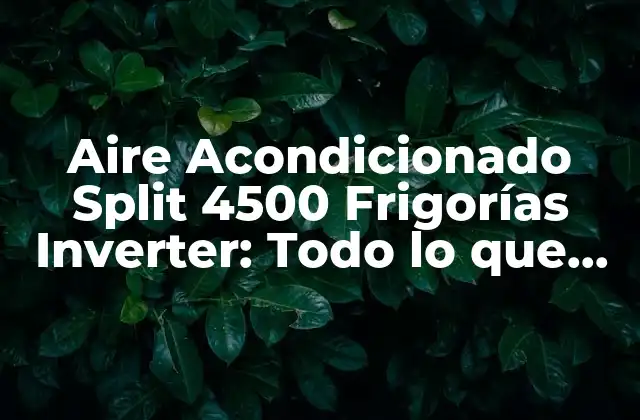 Aire Acondicionado Split 4500 Frigorías Inverter: Todo Lo que Necesitas Saber