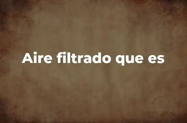 Aire Filtrado que es