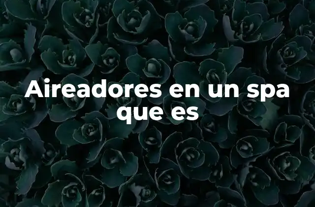 Aireadores en un Spa que es