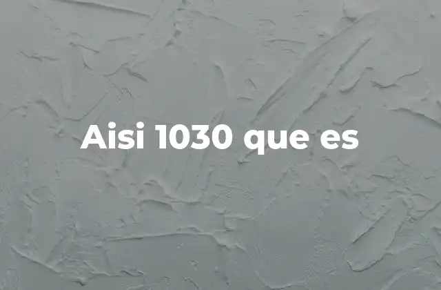 Aisi 1030 que es