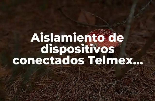 Aislamiento de Dispositivos Conectados Telmex que es