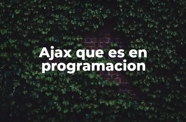 Ajax que es en Programacion