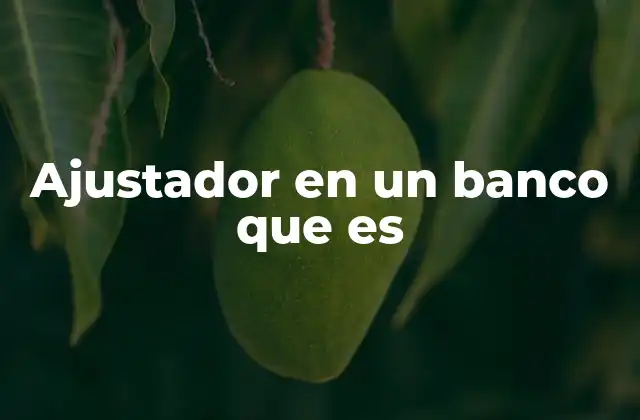Ajustador en un Banco que es