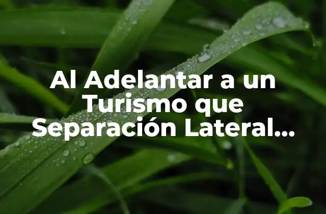 Al Adelantar a un Turismo que Separación Lateral Debe Respetar: Todo Lo que Debes Saber