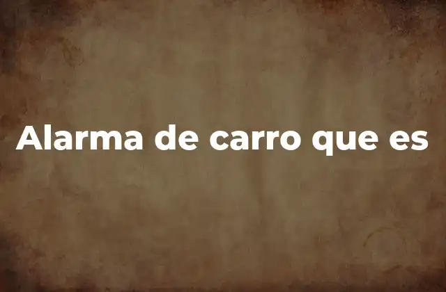 Alarma de Carro que es