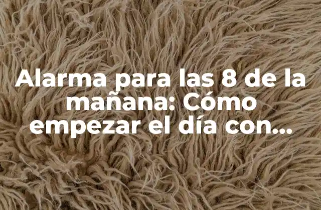 Alarma para las 8 de la Mañana: Cómo Empezar el Día con Energía