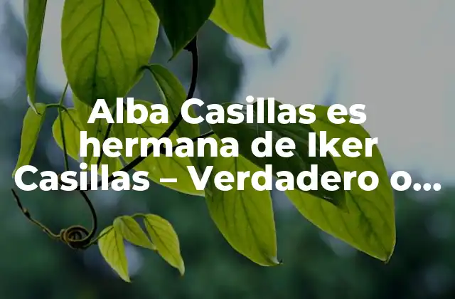 Alba Casillas es Hermana de Iker Casillas – Verdadero o Falso?