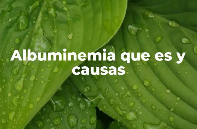 Albuminemia que es y Causas