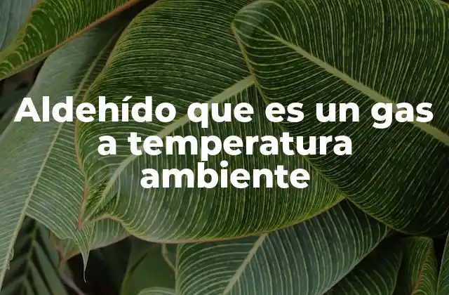 Aldehído que es un Gas a Temperatura Ambiente