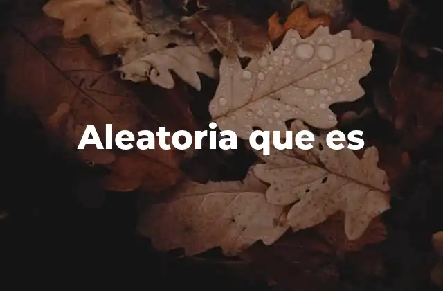 Aleatoria que es