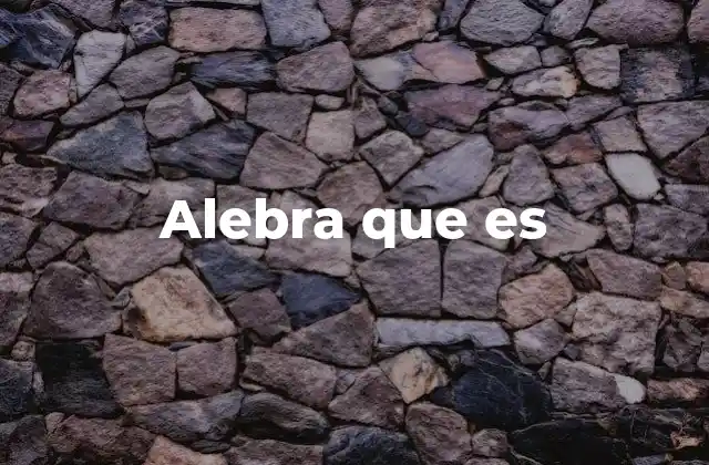 Alebra que es 2 El álgebra: una visión general