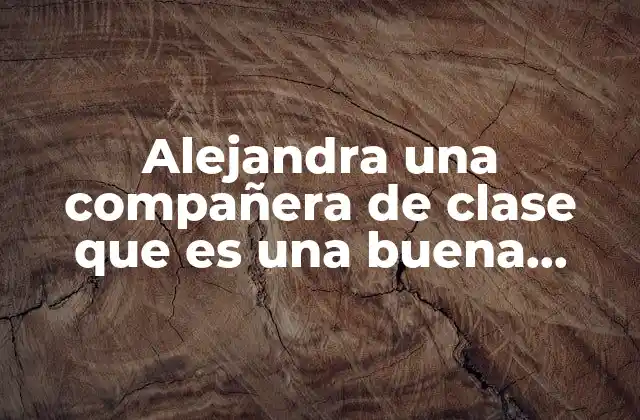 Alejandra una Compañera de Clase que es una Buena Estudiante