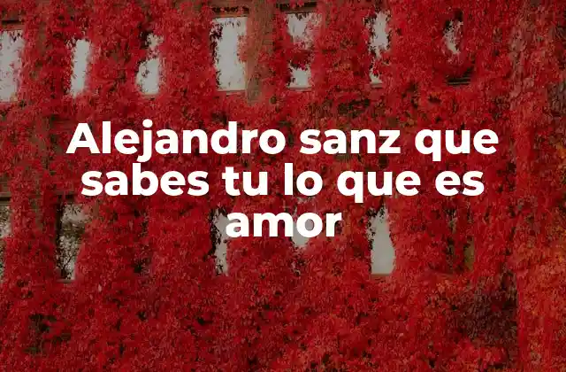 La evolución del amor en la obra de Alejandro Sanz