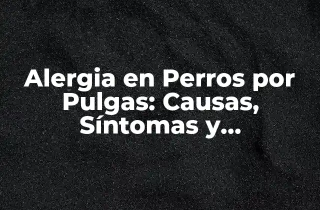 Alergia en Perros por Pulgas: Causas, Síntomas y Tratamiento