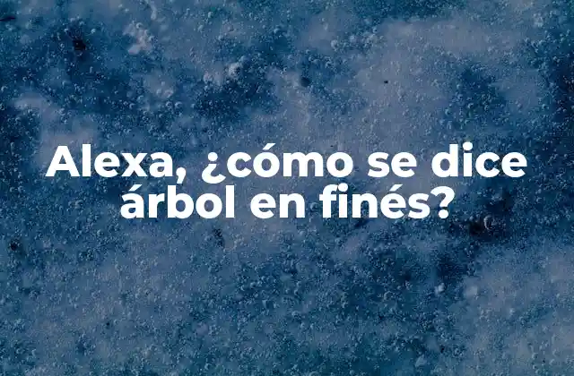 Alexa, ¿cómo Se Dice Árbol en Finés?