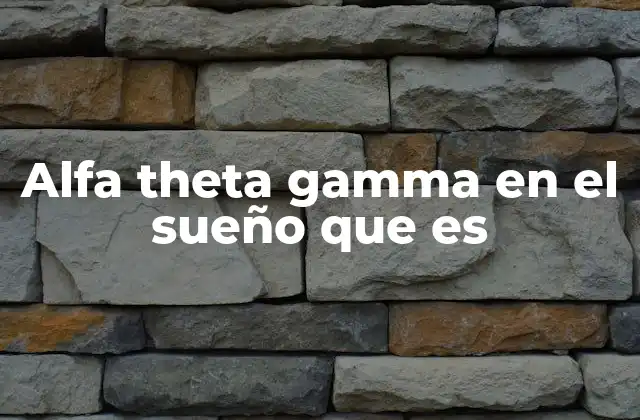 Alfa Theta Gamma en el Sueño que es