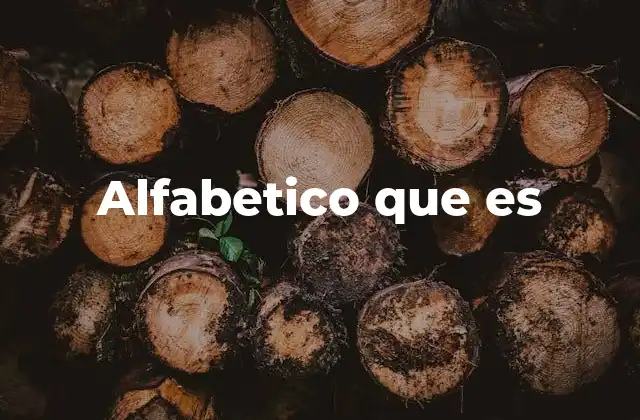 Alfabetico que es