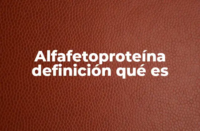 Alfafetoproteína Definición Qué es