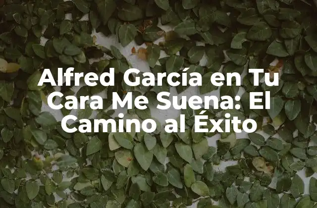 Alfred García en Tu Cara Me Suena: el Camino Al Éxito