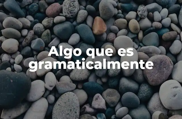 Algo que es Gramaticalmente