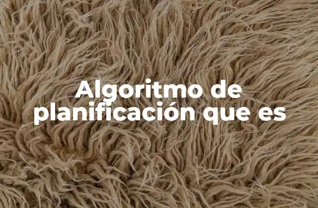 Algoritmo de Planificación que es