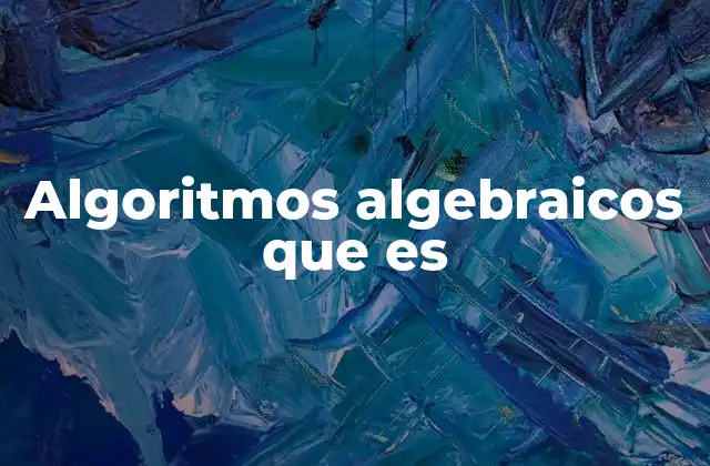 Algoritmos Algebraicos que es