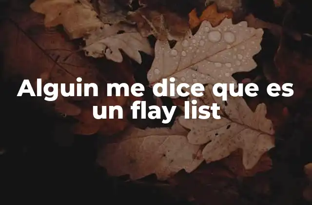 Alguin Me Dice que es un Flay List