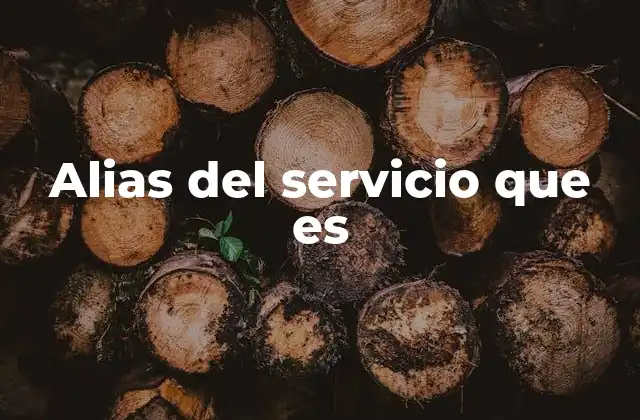 Alias Del Servicio que es