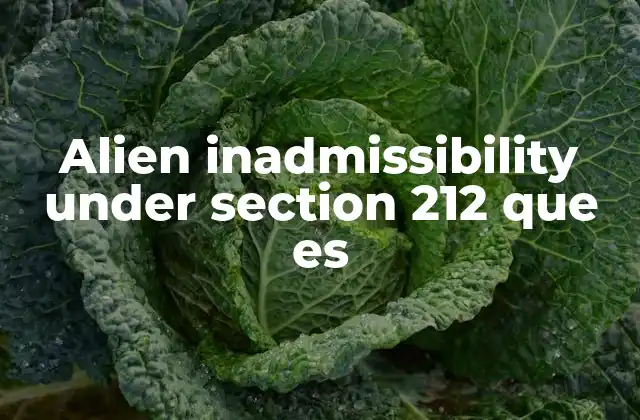 Causas de inadmisibilidad bajo la Sección 212