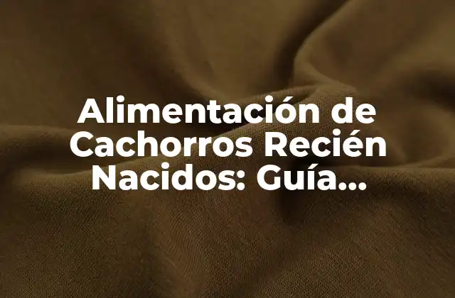 Alimentación de Cachorros Recién Nacidos: Guía Completa y Actualizada