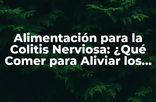 Alimentación para la Colitis Nerviosa: ¿qué Comer para Aliviar los Síntomas?