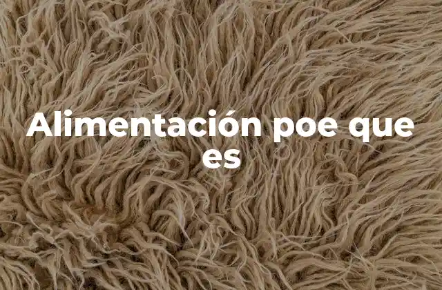 Alimentación Poe que es