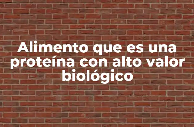 Alimento que es una Proteína con Alto Valor Biológico
