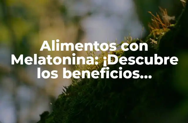 Alimentos con Melatonina: ¡descubre los Beneficios Naturales para Dormir Mejor!