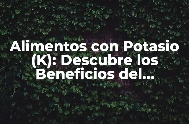 Alimentos con Potasio (k): Descubre los Beneficios Del Nutriente Esencial 2 ¿Qué Es el Potasio y Por Qué Es Importante?