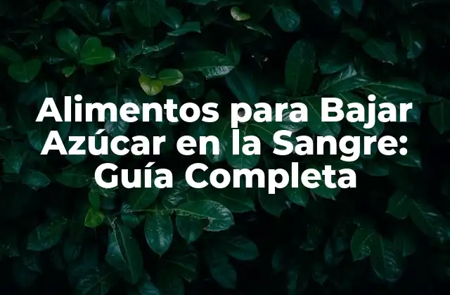 Alimentos para Bajar Azúcar en la Sangre: Guía Completa