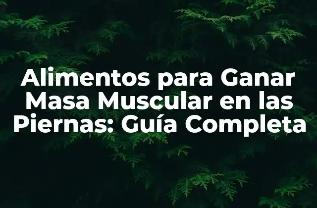 Alimentos para Ganar Masa Muscular en las Piernas: Guía Completa