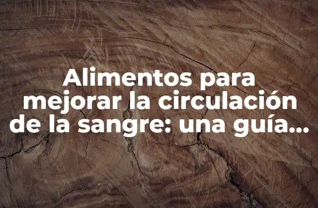 Alimentos para Mejorar la Circulación de la Sangre: una Guía Completa