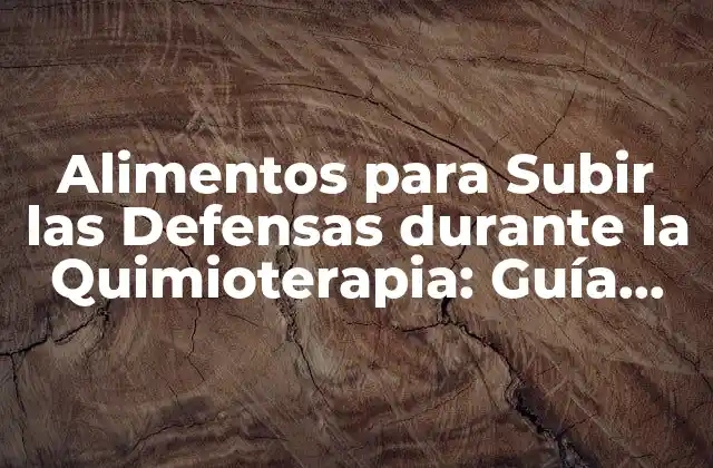 Alimentos para Subir las Defensas durante la Quimioterapia: Guía Completa
