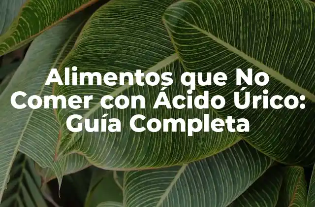 Alimentos que No Comer con Ácido Úrico: Guía Completa