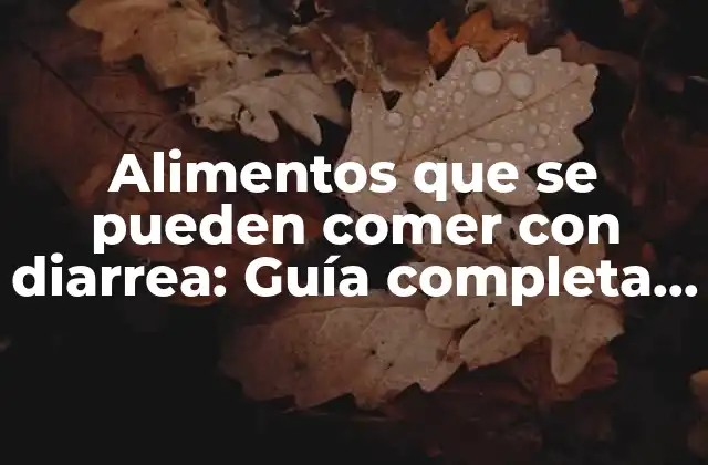 Alimentos que Se Pueden Comer con Diarrea: Guía Completa para una Recuperación Segura