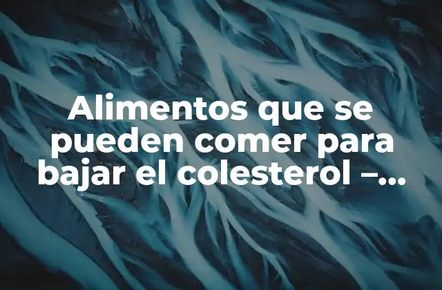 Alimentos que Se Pueden Comer para Bajar el Colesterol – Guía Completa