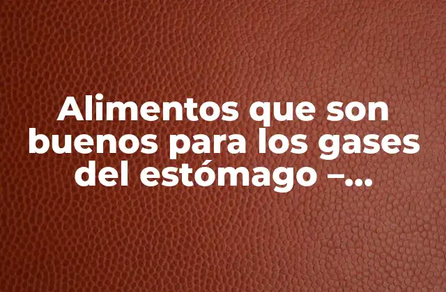 Alimentos que Son Buenos para los Gases Del Estómago – Remedios Naturales
