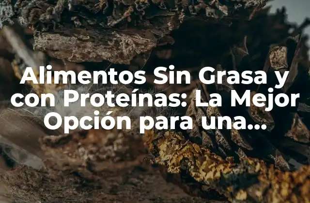 Alimentos sin Grasa y con Proteínas: la Mejor Opción para una Saludable Perdida de Peso