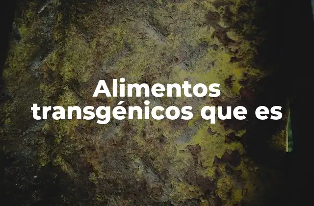 Alimentos Transgénicos que es