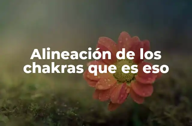 Alineación de los Chakras que es Eso