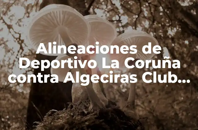 Alineaciones de Deportivo la Coruña contra Algeciras Club de Fútbol