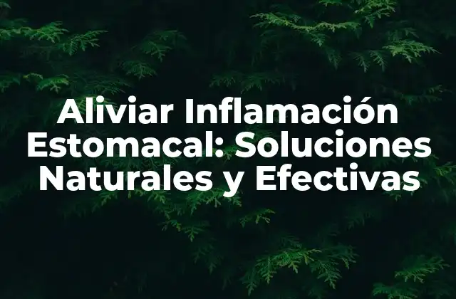 Aliviar Inflamación Estomacal: Soluciones Naturales y Efectivas